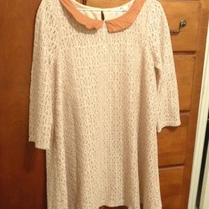 Forever 21 Dress tan peter pan collar